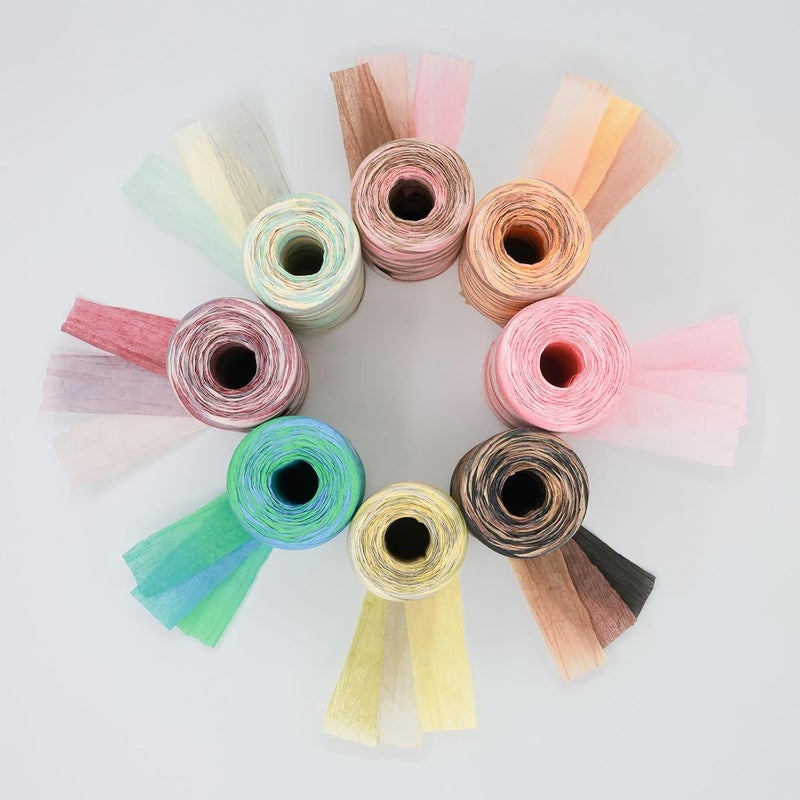ALLWSLucky Colored 393 Feet Raffia Paper Ribbon, Colorful Packing Paper String Section Dyeing Raffia Ribbon for Gift Wrapping and DIY Decoration (Pink 2) - Image 3